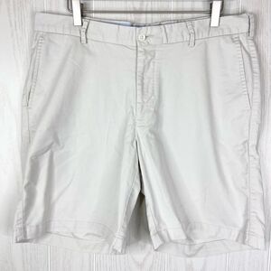 Peter Millar Golf Shorts Men's Pima Cotton Cream Flat Front Chino Size 35